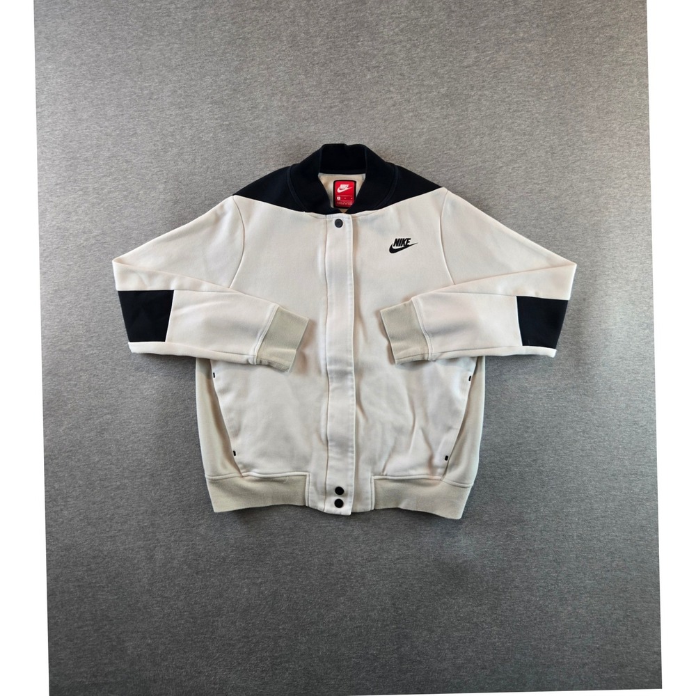 Nike Sportswear Tech Fleece Destroyer Jacket Womens‎ Medium Cream Black 884427